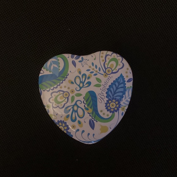 Brighton Floral Heart and Black/White Shaped Lidded Tin Trinket Box 💕💜💙 - Picture 4 of 8